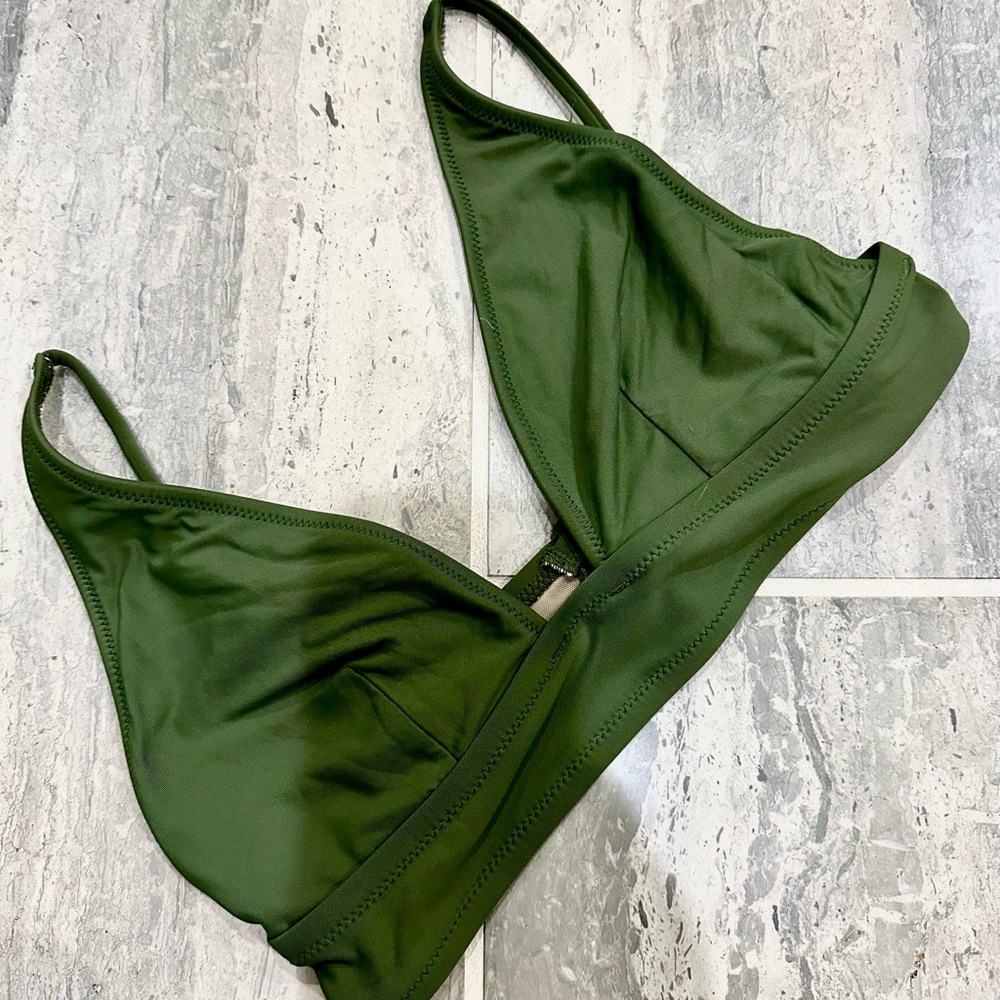 J. Crew Olive Green Triangle Bikini Top